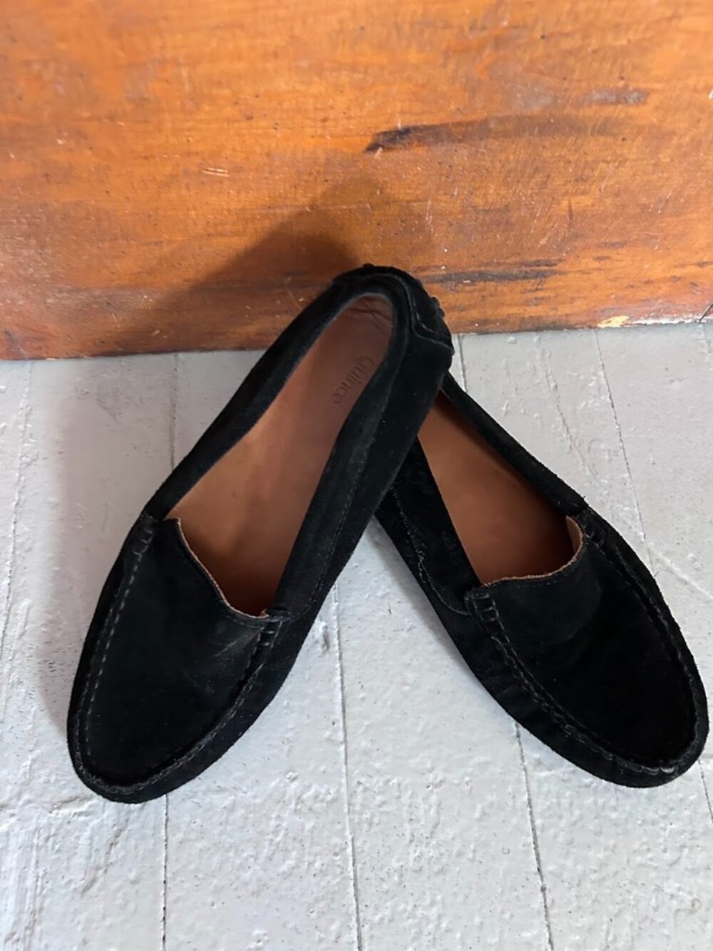 Quince Black Suede Driver Loafers | Women's | Classic Everyday Flats | Good Used